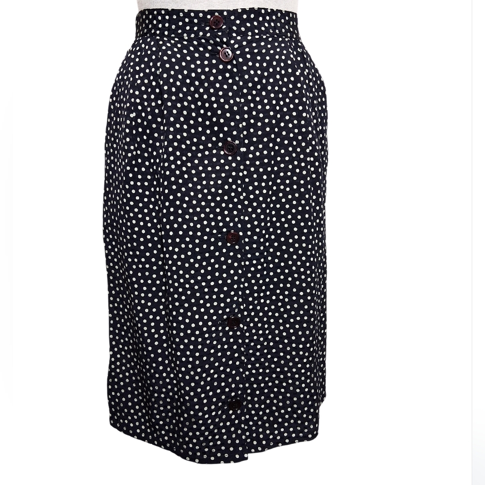 Valentino Black and White Polka Dot Pencil Skirt